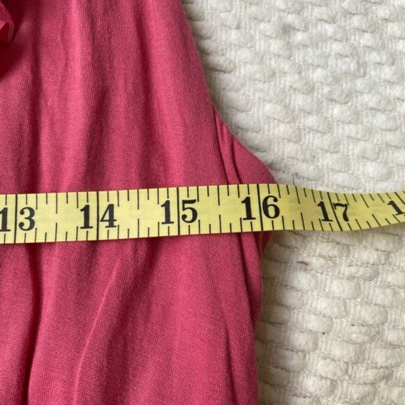 Ann Taylor Loft Pink Sleeveless Ruffle Neck Midi Dress Rayon/Lyocell Size M - Picture 7 of 9